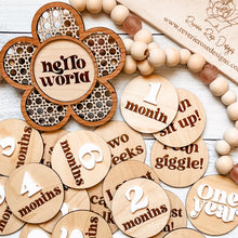 Load image into Gallery viewer, Rattan Flower Baby Milestone Set