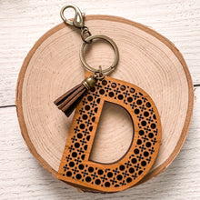 Load image into Gallery viewer, Rattan Initial Keychain