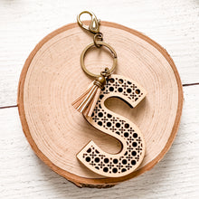 Load image into Gallery viewer, Rattan Initial Keychain
