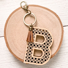 Load image into Gallery viewer, Rattan Initial Keychain