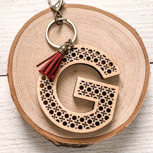 Load image into Gallery viewer, Rattan Initial Keychain