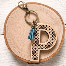 Load image into Gallery viewer, Rattan Initial Keychain