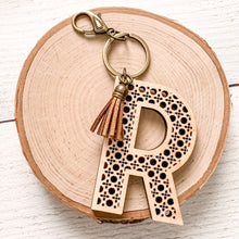 Load image into Gallery viewer, Rattan Initial Keychain