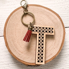 Load image into Gallery viewer, Rattan Initial Keychain