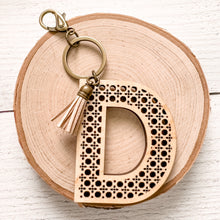 Load image into Gallery viewer, Rattan Initial Keychain