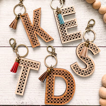 Load image into Gallery viewer, Rattan Initial Keychain