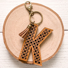 Load image into Gallery viewer, Rattan Initial Keychain
