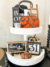 Load image into Gallery viewer, Fall/Halloween Reversible Tiered Tray Set