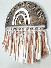 Load image into Gallery viewer, Half Circle Macrame Playroom Sign