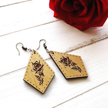 Load image into Gallery viewer, Avery's Rose Wood Earrings