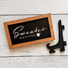 Load image into Gallery viewer, Reversible Mini Sign Sweater Weather/Haunted House
