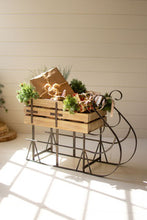 Load image into Gallery viewer, Wood and Metal Christmas Sled
