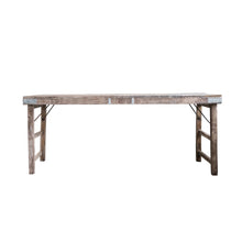 Load image into Gallery viewer, Reclaimed Wood Folding Table with Tin Patches
