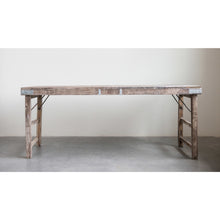 Load image into Gallery viewer, Reclaimed Wood Folding Table with Tin Patches
