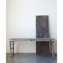 Load image into Gallery viewer, Reclaimed Wood Folding Table with Tin Patches
