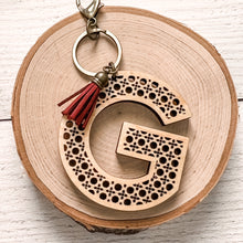 Load image into Gallery viewer, Rattan Initial Keychain
