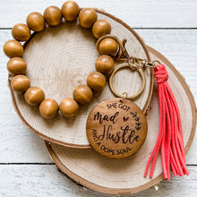 Load image into Gallery viewer, Wood Bracelet Keychain
