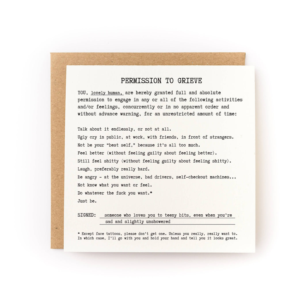 Permission To Grieve Card