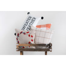 Load image into Gallery viewer, Sweater Weather Knit Pillow with Pom Poms
