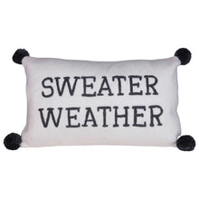 Load image into Gallery viewer, Sweater Weather Knit Pillow with Pom Poms

