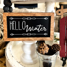 Load image into Gallery viewer, Reversible Mini Sign Hello Winter/Christmas Eve
