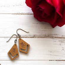 Load image into Gallery viewer, Avery&#39;s Rose Wood Macrame Earrings
