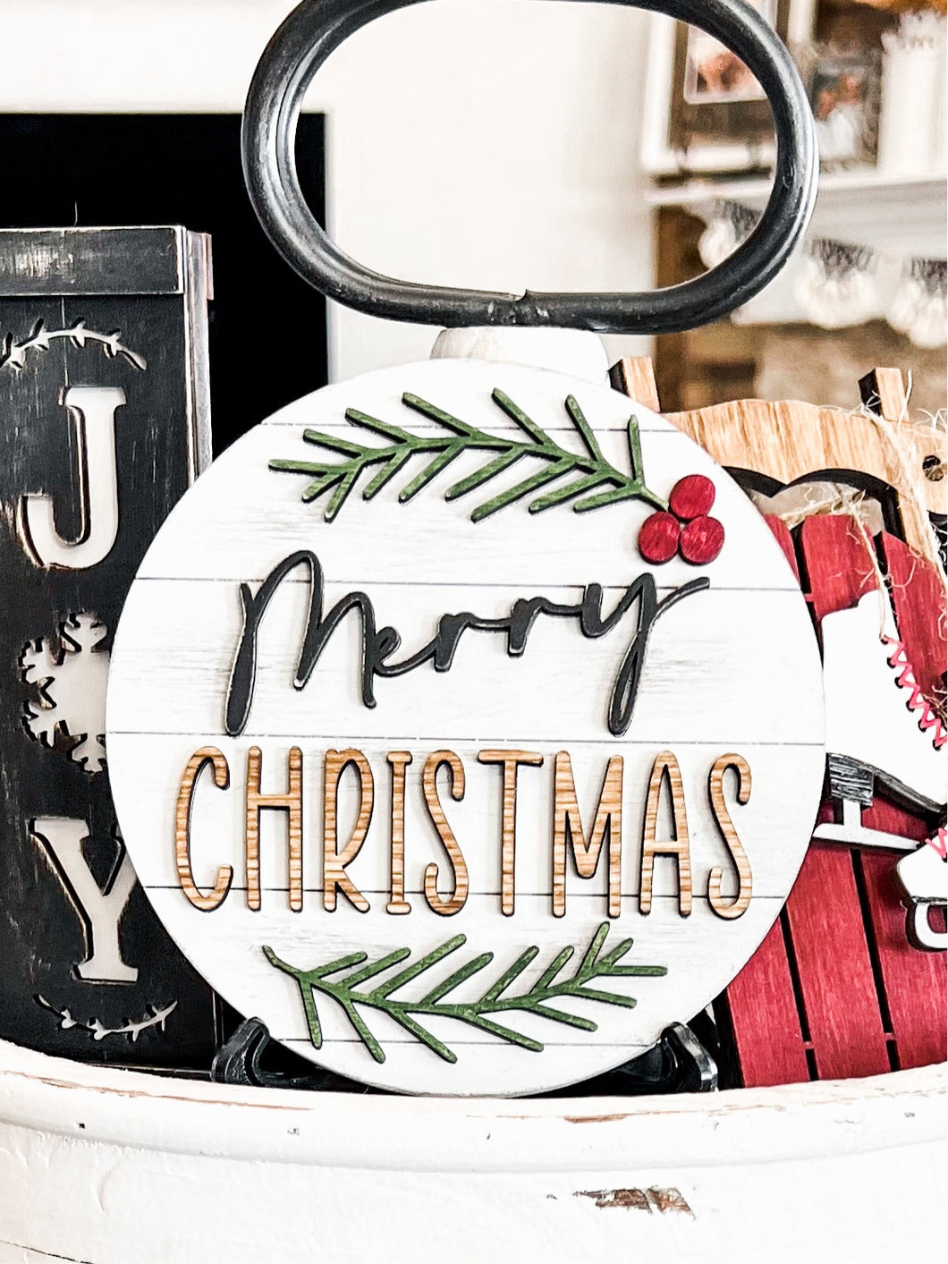 Mini Reversible Shiplap Sign (Snowflake/Merry Christmas)