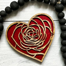 Load image into Gallery viewer, Wood Rose Heart
